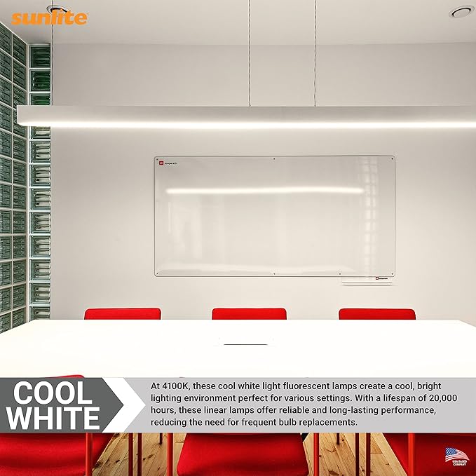 Sunlite F28T8/SP841 4 Foot T8 Linear Fluorescent Lamp, 28 Watts, 2400 Lumens, 4100k Cool White, Medium G13 Bi-Pin Base, High Performance Straight Tube, 30 Pack