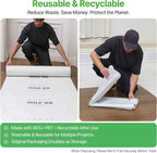 39"x100' Heavy-Duty Floor Protection | Construction Grade Carpet Protector | Drop Cloth Plastic Film for Hardwood Floors | Waterproof Painters Covering with No Residue(Summit White)