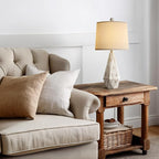 PoKat 23'' Farmhouse Table Lamps Set of 2, Beige Rustic Lamps for Living Bedroom Night Stands, Bedside Nightstands Living Room Table Lamps for End Side Table, Beige and White