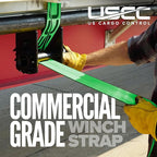 US Cargo Control 4" x 30' Winch Straps with D-Rings (2-Pack), 5,400 LBS Working Load Limit, Heavy Duty Flatbed Tie Downs, Green 4 Inch Straps for Flatbed Trailers, Trucks, and Cargo Securement