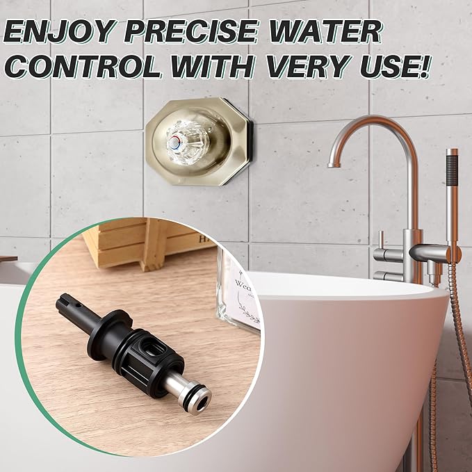 Dreyoo 2 Pack Compatible with 9742920 S742920 Pull and Turn Tub Shower Cartridge, Compatible with Pfister Avante Series Lavatory, Tub Faucet, Shower Valve Cartridge Replacement Part (Metal Stem)