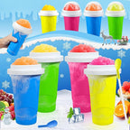 Tgosomt 3Pack Slushie Maker Cup, Quick Magic Squeeze Slushy Cup, DIY Frozen Smoothies Cups, Juice Milk shake Yogurt Ice Cream Maker, Double Layers Cooling Cups, Cool Fun Gifts (Blue Pink Green)