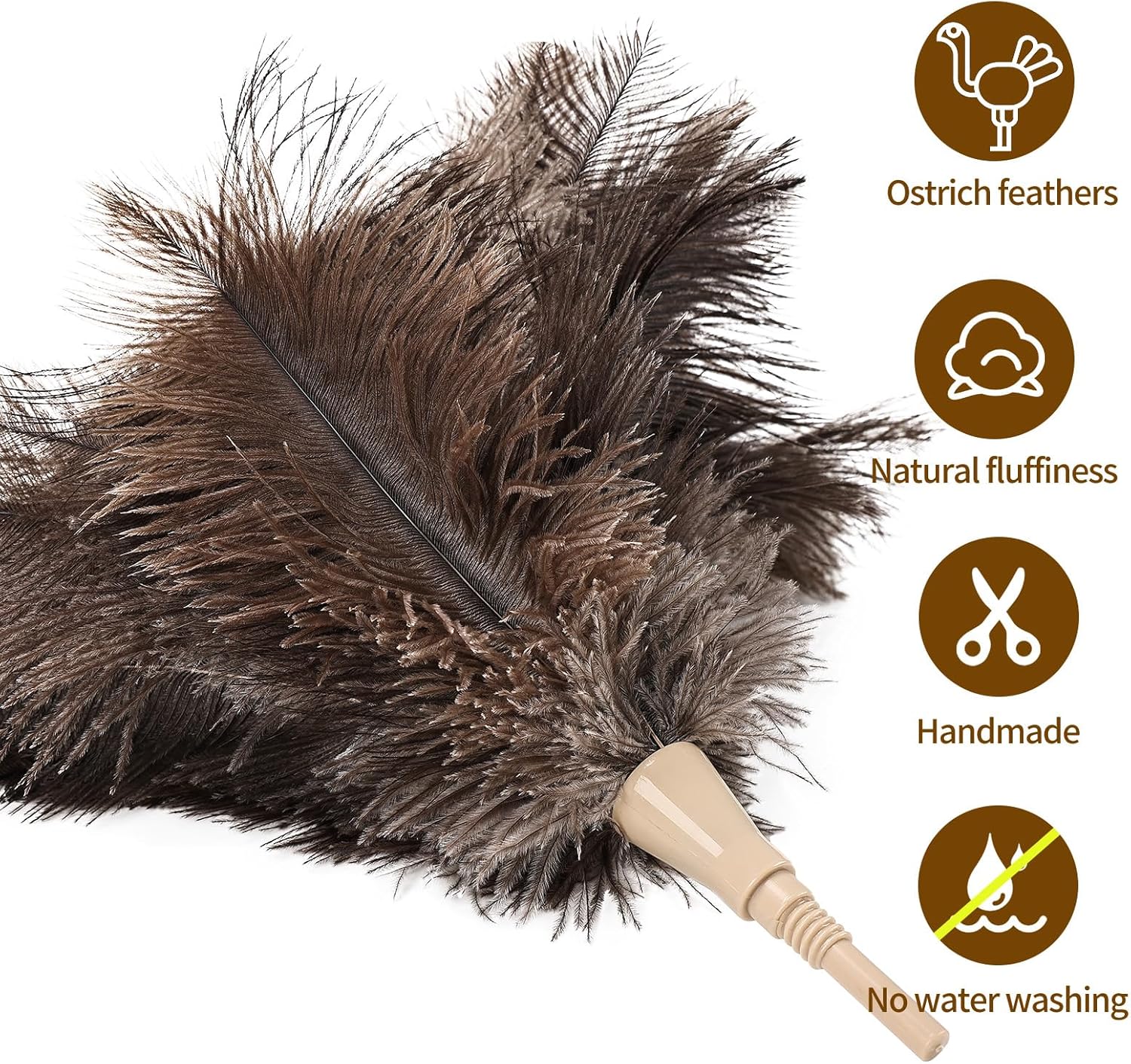 Extendable Cleaning Duster 94 Inch - Long Telescoping Ostrich Feather Dusters with Stainless Steel Extension Pole for High Ceiling Fan, High Ceilings,Roof Dusting