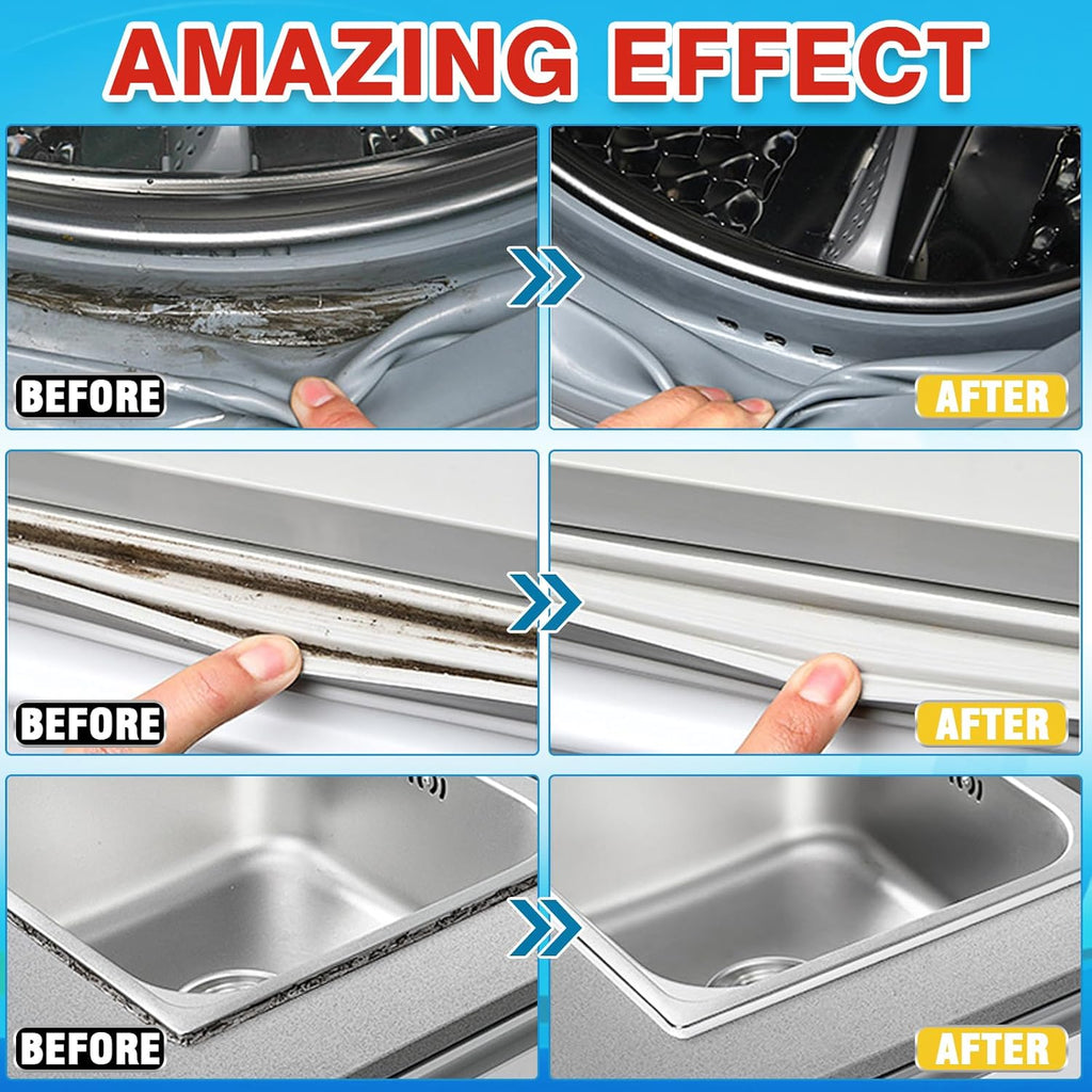 Mold Remover Gel – Effective Washing Machine Cleaner for Gasket, Mold Stain Remover Gel for Bathroom, Grout, Tile, Shower, Sink, Caulk - All-Purpose Household Cleaner Gel