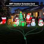 50Ft 4 Outlets Green Outdoor Extension Cords for Halloween Christmas Inflatables Blow Ups Yard Waterproof Outside with Multiple Outlets Extension Cord Power Splitter for Christmas Lights Decorations