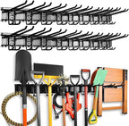 ELEAD 18-Pairs Heavy Duty Garage Tool Organizer Wall Mount Hooks, 96 Inches 1460 lbs Garden Tool Organizer with Adjustable Hooks for Garden, Yard, and Shed