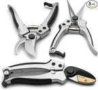 Kings County Tools Hand Gardening and Landscaping Pruner Tool Set | Wet Wood Bypass | Dry Wood Anvil | Flower Cutters | Sharp Japanese Blades | Cast Aluminum Handles | Ergonomic Design for Easy Use
