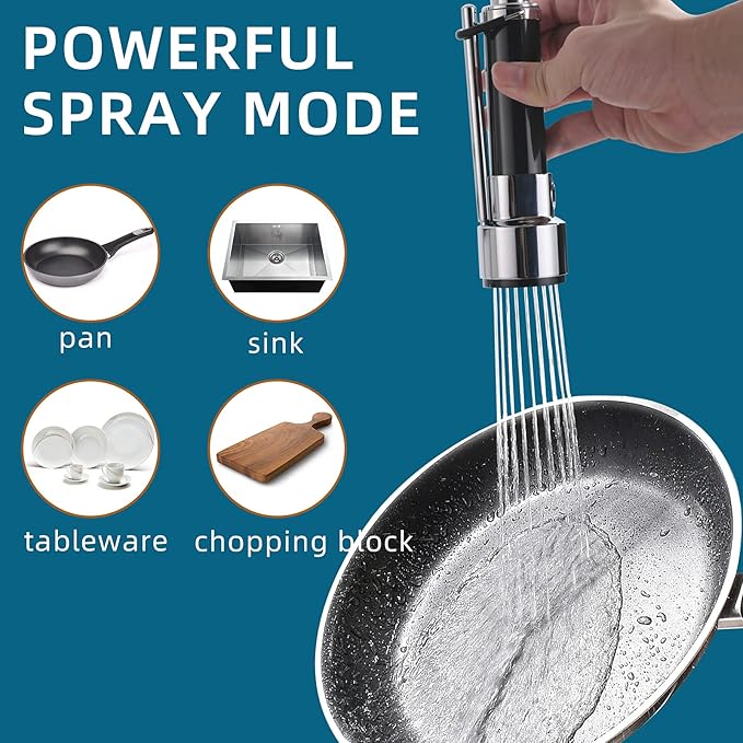 Fapully Chrome Faucet for Kitchen Sink,Kitchen Faucets with Pull Down Sprayer,Commercial Single Handle Kitchen Faucet