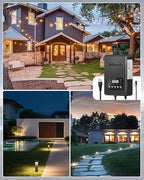 600W Low Voltage Landscape Transformer, 2 Zone Independent Control Landscape Lighting Transformer, 120VAC to 12/14V AC Low Voltage Transformer with Timer & Photocell Sensor ETL Listed D25LT06