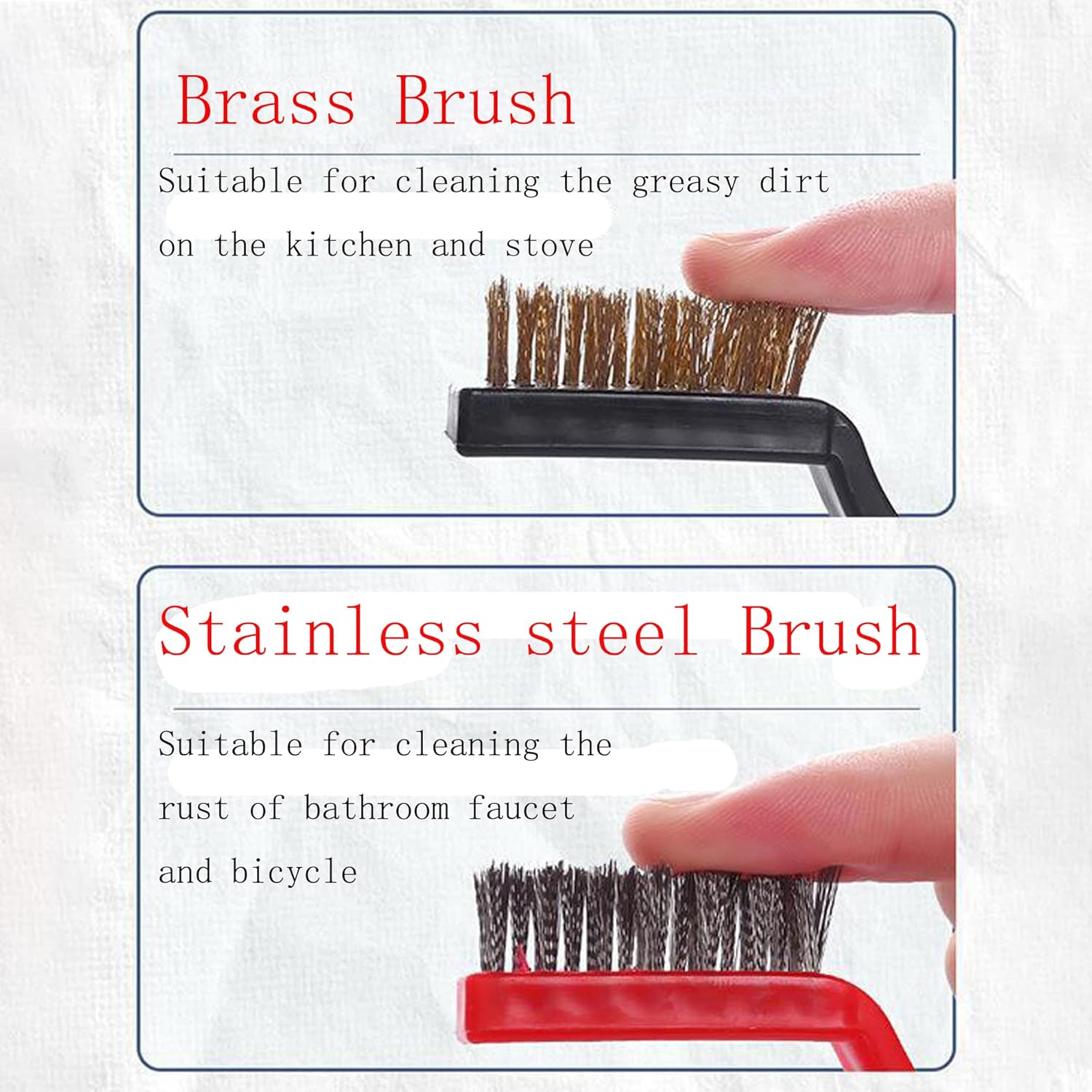3 Pack Small Wire Brushes Set for Cleaning Rust, Drill Rust Removal, Small Parts and Spaces, Metal Wires of Brass/Stainless Steel/Nylon Cleaning Brushes (Multicolour)