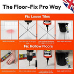 Precision 300ml from Floor-Fix Pro - Fix Loose Tiles - for Loose & Hollow Tiles, Wood, LVT & Laminate - Includes 1.9mm Syringe Tip - Adjustable to 6mm + Anti-Clog Performance (Pack of 6)