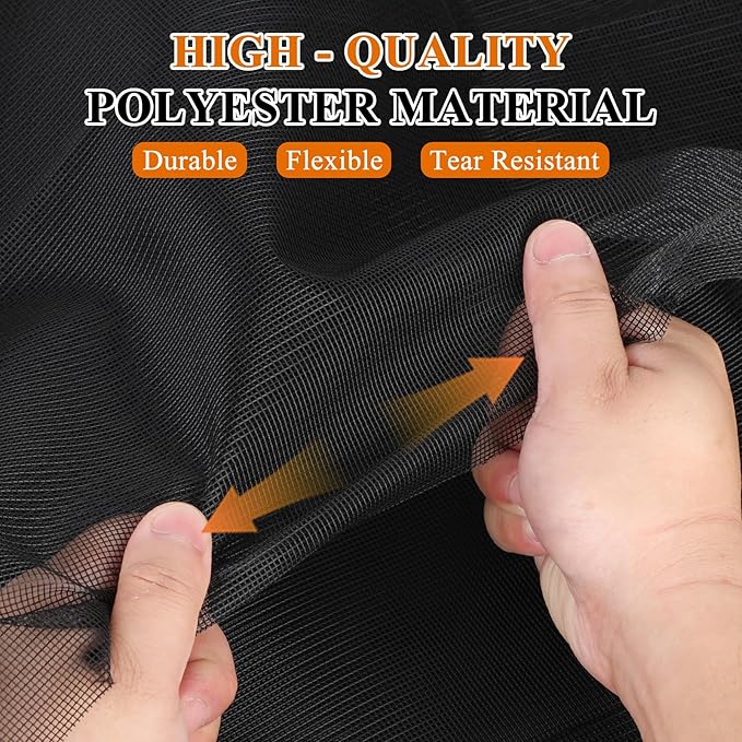 MAGZO Window&Door Screen Replacement Kit, 86" W x 196" L, with Retaining Spline(Total 65.6 FT) and Press-in Installation Tool, Polyester Scratch-Proof, Repair Adjustable Mesh for Windows&Doors, Black