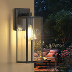 WIHTU 16in Outdoor Light Fixture Wall Mount, LED Exterior Lighting fixtures for Outside, Front Porch Lights, Waterproof Wall Sconce Lantern Lamp, Black Coach Lights for House, Patio, Garage, Doorway