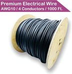 NATIONAL Wire & Cable – 10 AWG 4-Conductor Premium Copper Wire, 1000 ft, Stranded | Made in USA, Heavy-Duty Flexible Jacket | Automotive, Solar, Battery, Indoor and Outdoor Use