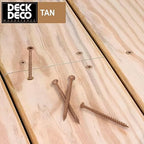 Wood Screws #8 x 1-1/4" 208pcs(Approx), Tan Ruspert Coating Exterior Deck Screws, Torx/Star Drive Flat Head,Twist Shank, Cut Tip/Thread, Bit Included, 1 lb/Box