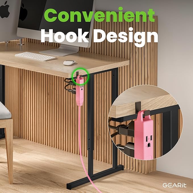 GEARit 360 Rotating Flat Plug Extension Cord with 3 Outlets (20ft, Pink) 16AWG/13A 3 Prong Wire, Outlet Saver for Home Office Dorm Room Essentials, ETL Certified