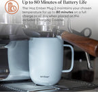 Ember Temperature Control 14oz Smart Mug 2, App-Controlled and Rechargeable Heated Coffee Cup Warmer with Intelligent LED Display, Powder Blue