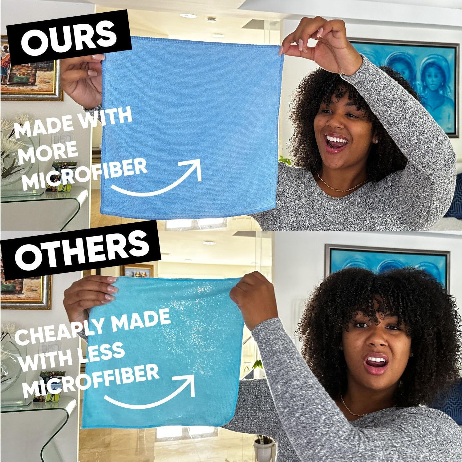 Microfiber Wholesale Black Microfiber Cleaning Cloth - 12 Pack | Better Quality All Purpose Towels Great for Messes in The Home | Clean, Dust, Polish | Soft, Absorbent, Durable | Wash 100s of Times