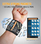 HiRui Magnetic Wristband for Tools – Ultra-Strong 15 Neodymium Magnets Hold Screws, Nails & Bits, Dual Pockets – Hands‑Free for DIY, Home Repairs, Auto – Gift‑Ready for Dad, Husband, Grandpa (Black)