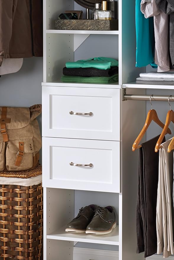 ClosetMaid SuiteSymphony Closet Organizer with Shelves and 2 Drawers, 16-Inch-Pure White