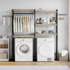 Double Row Over Washer and Dryer Storage Shelves, Laundry Room Organization and Storage, Heavy Duty Laundry Room Shelves, with Adjustable Height, 5-Tier