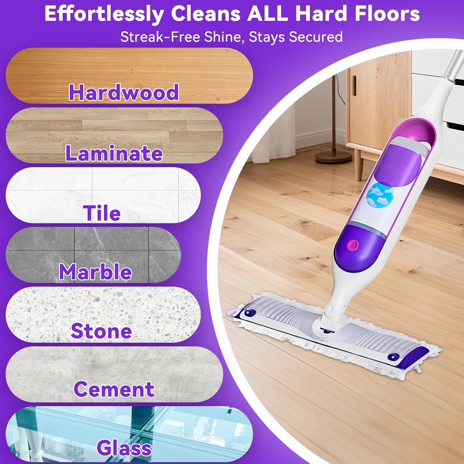 40 Pack Power Mop Pads Refills for Swiffer Power Mop | Heavy-Duty, Disposable Replacement Pads for Floor Cleaning, Multi-Surface & Wood Mopping Pad Refills (Unscented)