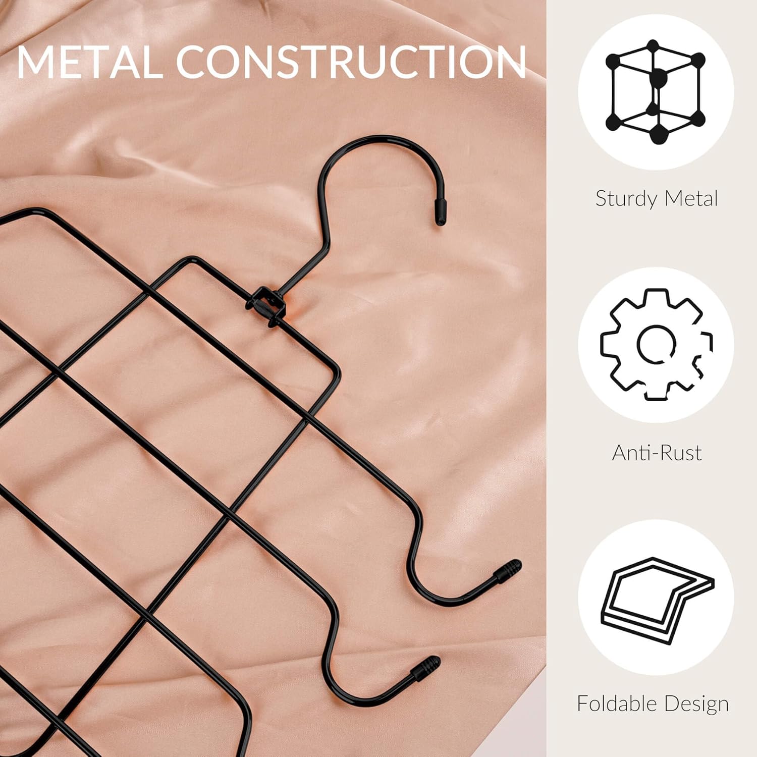 ZEDODIER 6 Pack Tank Top Hanger, Space Saving Bra Hangers, Non-Slip Hanging Sport Bras Holder, Closet Organizers and Storage for Camisoles Tank Tops Bras Ties Swimsuits Strappy Dress, Black