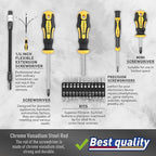 Magnetic Screwdrivers Set with Case, Amartisan 43-piece Includs Slotted, Phillips, Hex, Pozidriv,Torx and Precision Screwdriver Set, Magnetizer Demagnetizer Tools, Tools for Men