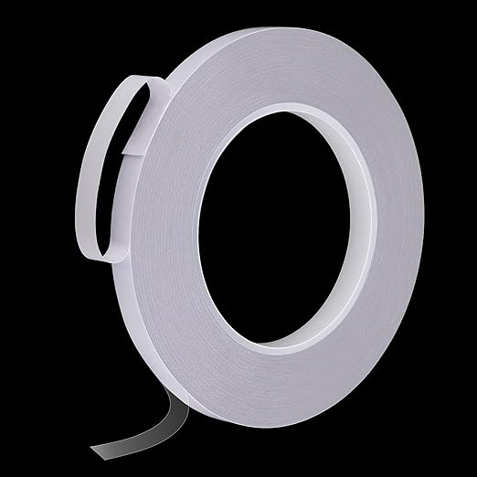 10mmx25M Clear Thin Double Sided Tape Strong Adhesive Two Sided Mounting Tape for LED Strips, Tablets Screen, Woodworking, Clothes, Arts Crafts, Heat Resistant, Residue Free