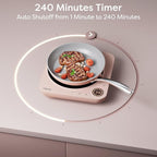 CIARRA CATIH1A-P Portable Induction Cooktop, Slim Single Electric Countertop Burner with Sensor Touch and Digital time, Pink