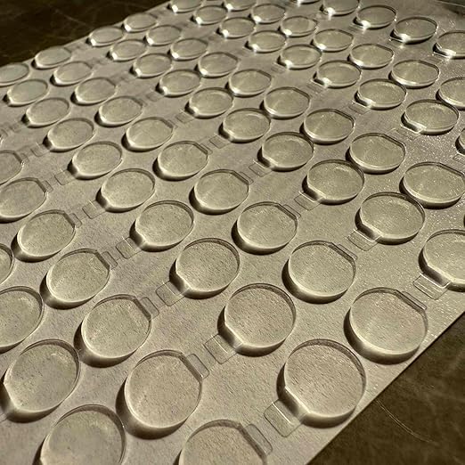 Double Sided Adhesive Putty with Pull Tabs, 100 Clear Dots 0.39'' Removable Sticky Tack, Waterproof Poster Putty Glue Dot for Party Decoration Picture