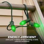 OHLECTRIC Night Light Bulbs (24-Pack – Green), 7 Watt Mini Bulbs – E12 Candelabra Base, Non-Dimmable, 120 Volts – C7 Night Light Lamp Replacement Bulb for Salt Lamps, Window Candles, Holiday Decor