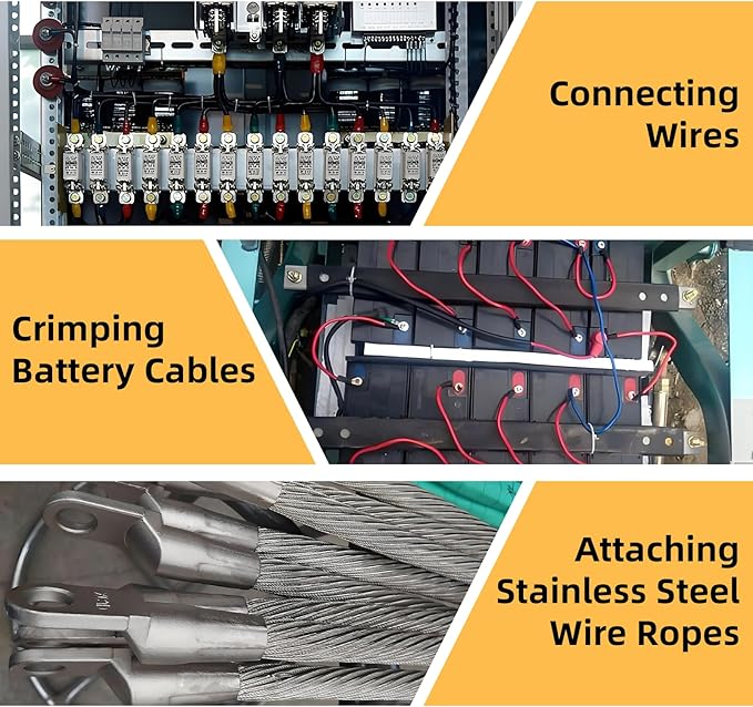 SL-240 90KN Hydraulic Crimping Pliers, Electric Cable Cutter with Large-Capacity Battery 21V/4.0Ah, Handheld Hydraulic Hose Crimping Tool for Commercial Home Use (w/2 Battery & Charger),10-240