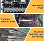 SL-240 90KN Hydraulic Crimping Pliers, Electric Cable Cutter with Large-Capacity Battery 21V/4.0Ah, Handheld Hydraulic Hose Crimping Tool for Commercial Home Use (w/2 Battery & Charger),10-240