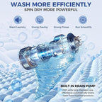 Nictemaw Portable Washing Machine 17.8Lbs Large Capacity 2.4 Cu.ft Portable Washer Machine with 10 Programs and 8 Water Levels Selections Mini Washing Machine for Apartment, Home, Dorms, Rv