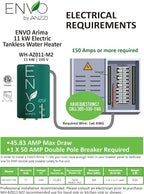 ANZZI Envo ANZZI Electric Tankless Water Heater 11 kW at 240 Volts, Small Enough to Install Anywhere - For for kitchen or bath faucet and shower (WH-AZ011-M2)
