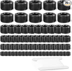 GASHER 70Pcs Carbon Steel Pipe Plug Fitting Internal Hex Thread Socket Pipe Plug Set, 1/8" 1/4" 3/8" 1/2" 3/4" NPT