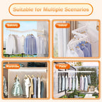 Clothes Drying Rack Wall Mounted,Drying Rack Clothing,Clothes Hanging Rack,Retractable,Collapsible(Tri-Fold), White Color(Ring)