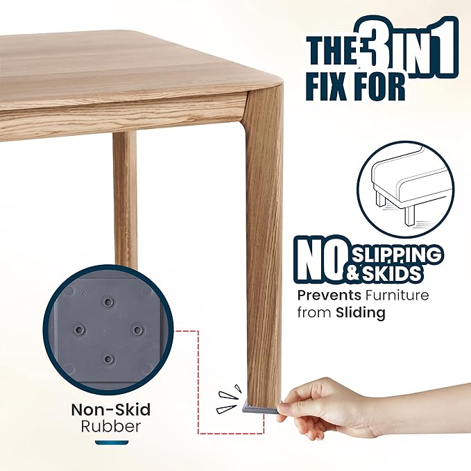 Stable The Table-24 Pack, Charcoal Round, Restaurant Table Leveler & Riser, Non Slip Stacking Furniture Pad, Floor Protector, Easy to Use Outdoor or Indoor on Tile, Patios and Decks, Made in USA