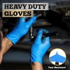 TitanFlex Heavy-Duty Blue Nitrile Gloves, 6-mil, Fully Textured, Mechanic Disposable Gloves, Powder-Free, Latex-Free