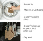 Natural Hemp Sponges for Dishes - Biodegradable Scrubber for dishwashing -Organic Reusable Unsponges Hand Knitted- Eco Friendly 100%-Compostable Set of 3