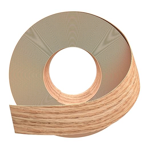 GSCIT Club Red Oak Edge Banding, 2 inch x 500ft roll of Wood Veneer Edge Banding Pre-glued Flexible, Real Wood Tape Banding for Cabinet Repair Furniture Restoration