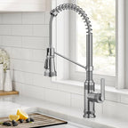 KRAUS Allyn Commercial Style 2-Function Single Handle Pull Down Kitchen Faucet in Spot-Free Stainless Steel, KPF-4110SFS