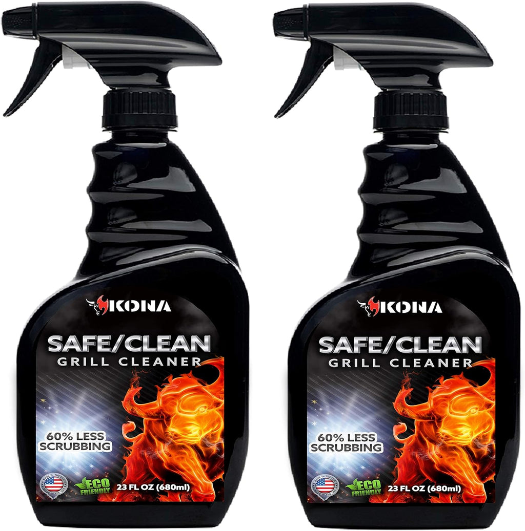 Kona Safe/Clean Grill Cleaner Spray [2-Pack] - Kitchen Degreaser Spray, Griddle Cleaner, Oven Cleaner, Heavy Duty, Non-Toxic, Fume Free & Eco-Friendly Outdoor Grill Degreaser, Biodegradable