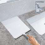 All-Purpose Stainless Steel Shower Squeegee for Shower Glass Door with 2 Adhesive Hooks, Bathroom Cleaner Tool Household Window Mirror Squeegee for Glass Doors, Cleaning Tile Wall, Car, 14 Inch Silver