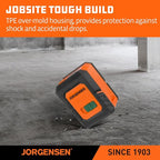 JORGENSEN Laser Level with Tripod, 100 FT Dual Modules Self Leveling Cross Line Laser Leveler Tool with 360° Magnetic Base, Green Laser Level for Picture Hanging, Tile, Home Renovation, Indoor Project