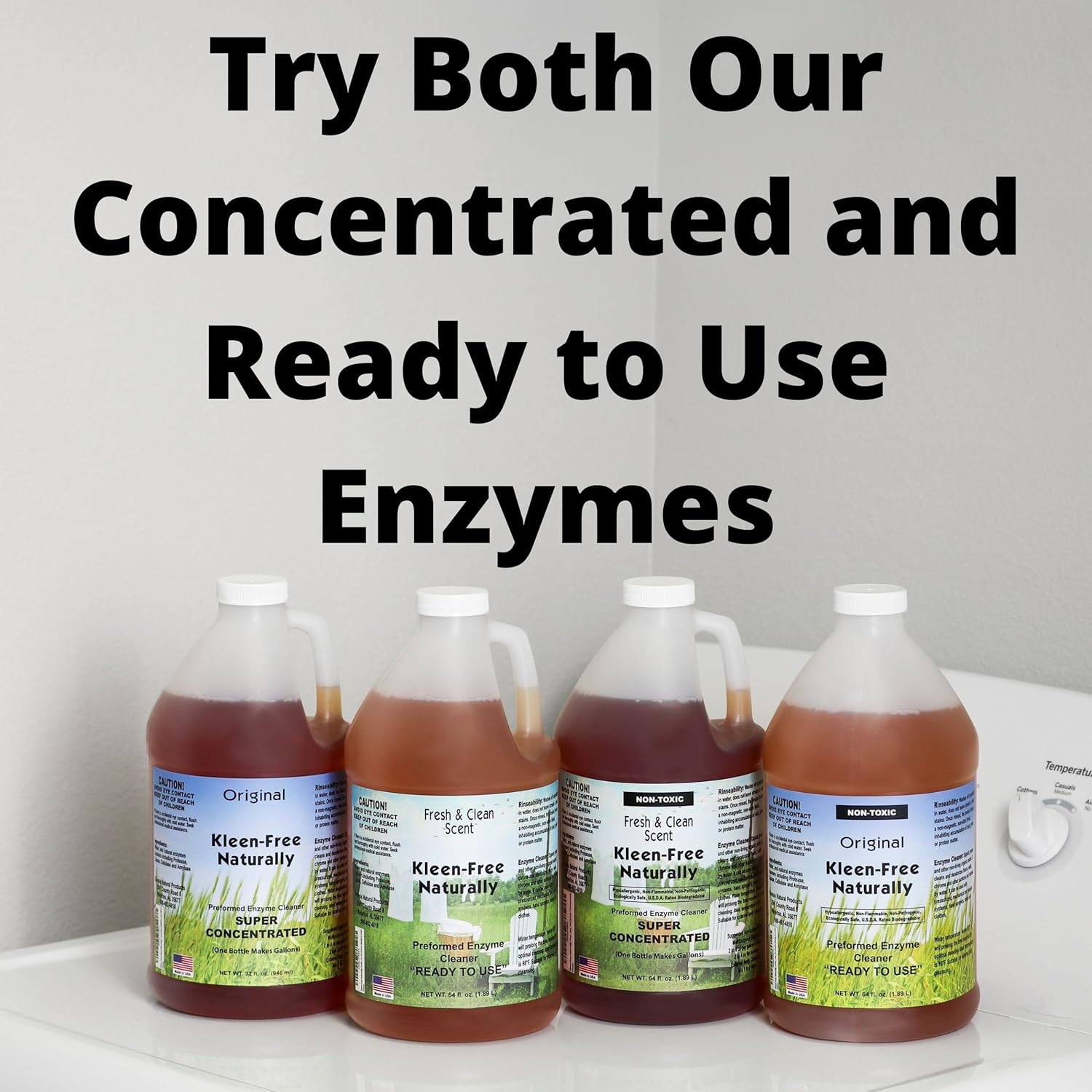 Naturally Preformed Enzyme Cleaner, Enzyme Solution, Multi-Purpose Cleaner, Laundry Additive and More - Ready-To-Use - Fresh and Clean Scent - 64oz
