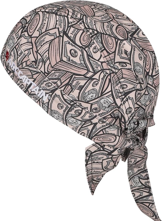 ARCCAPTAIN 2PC Welding Doo Rag, Welding Cap, Protective Welders Cap, Welding Hats for Men, Fireproof Cotton and Durable for Safety, Dollar, XL Size