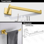 TURS 5-Pieces Bathroom Hardware Accessories Set Stainless Steel Brushed Gold Towel Bar Holder Sets, Wall Mounted,Q7LSJ-P5