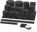 BALEINE 300PCS Felt Furniture Pads, Multi-Size Felt Pads for Chair Legs, Tables, Beds, Scratch-Reducing Floor Protectors for Hardwood Floors, Tile, Vinyl, and Laminate (300PCS, Black)